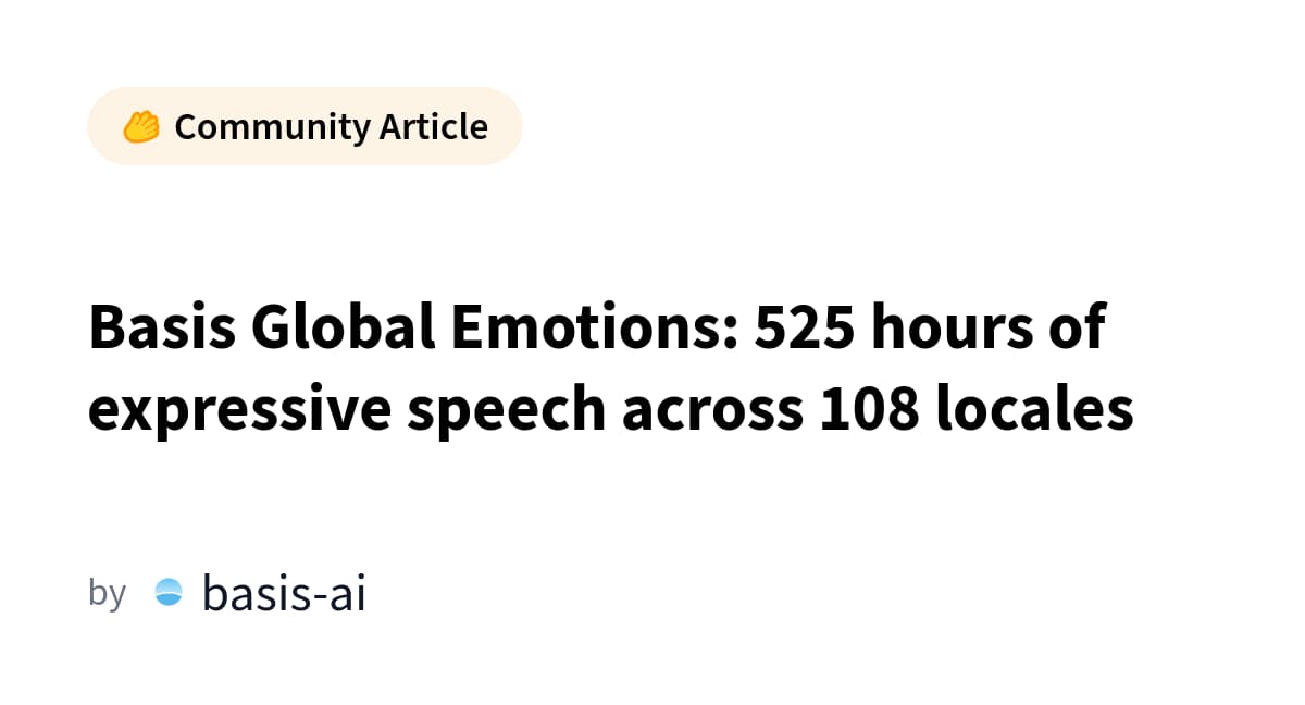Basis Global Emotions Dataset Released for Commercial and Research Use