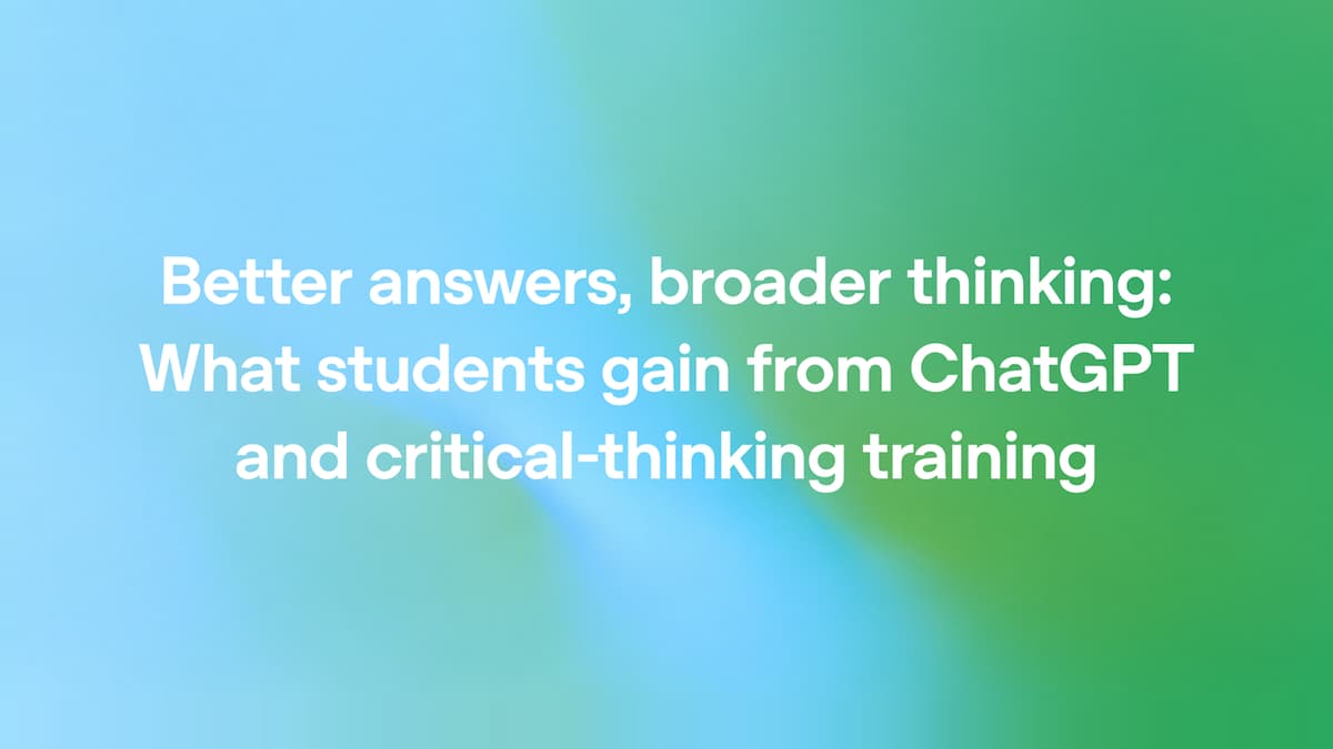 ChatGPT and Critical-Thinking Training Boost Student Work
