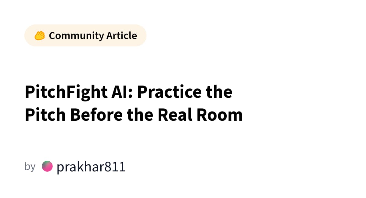 PitchFight AI Uses NVIDIA Nemotron for Founder Pressure Practice