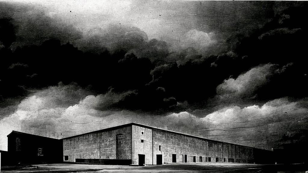 Midjourney: 25 variations of an industrial warehouse