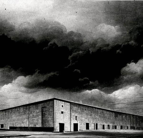 Midjourney: 25 variations of an industrial warehouse
