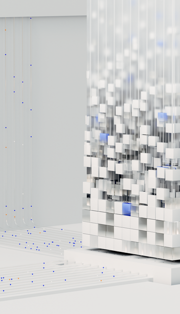 Abstract 3D render visualizing artificial intelligence and neural networks in digital form.