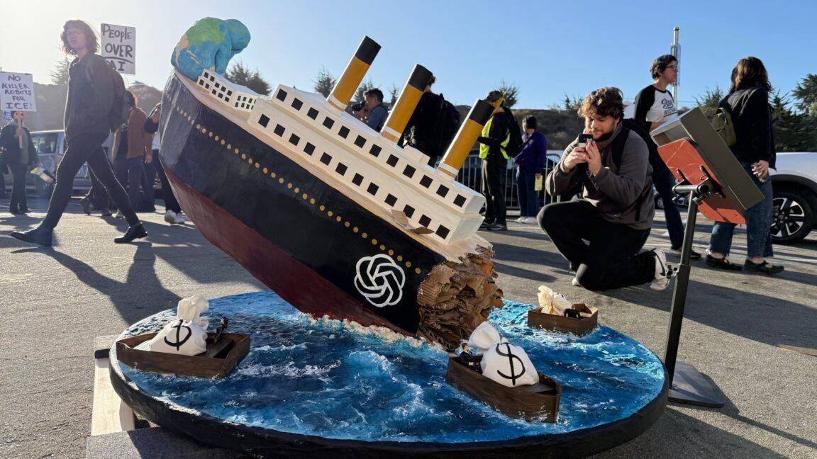Bay Area Artists Target OpenAI With Titanic-Themed Protest Art