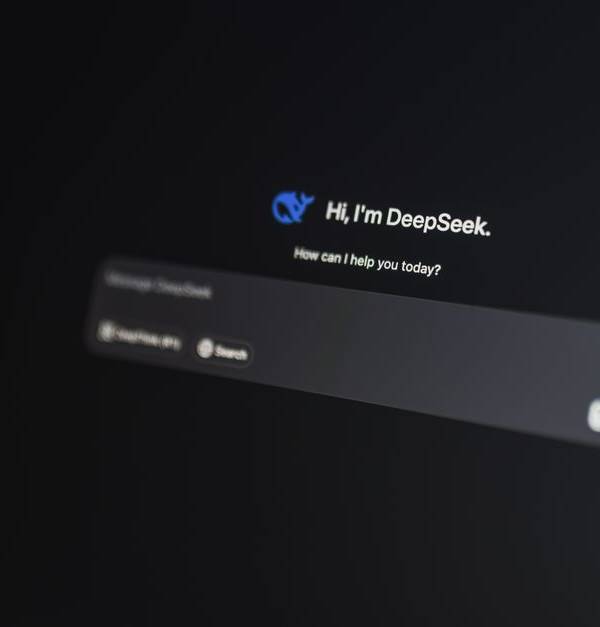 Close-up of an AI-driven chat interface on a computer screen, showcasing modern AI technology.