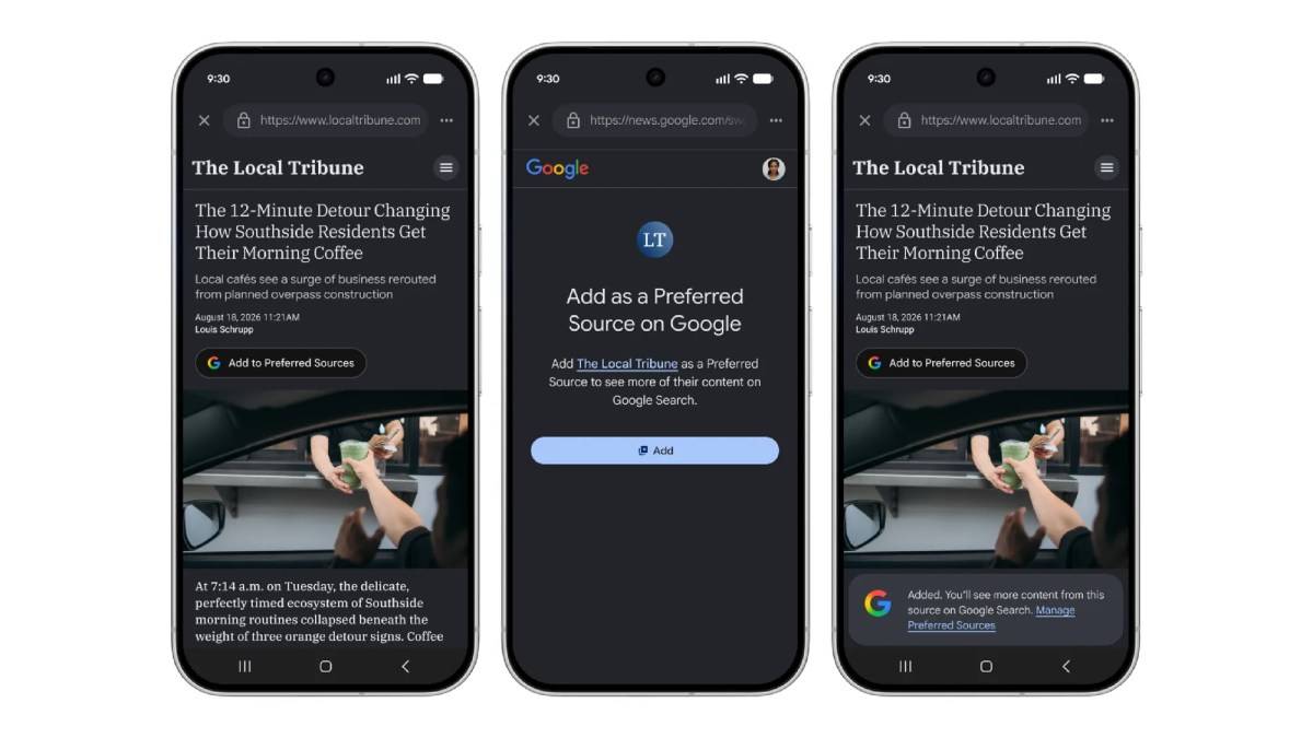 Google Launches Preferred Sources Button for Publishers