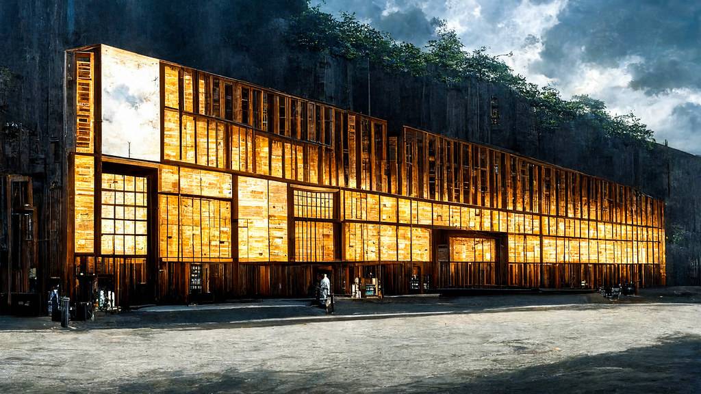 Midjourney: 25 variations of an industrial warehouse