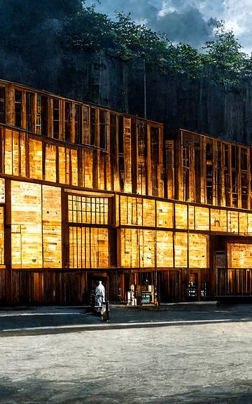 Midjourney: 25 variations of an industrial warehouse