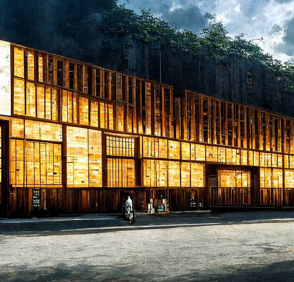 Midjourney: 25 variations of an industrial warehouse