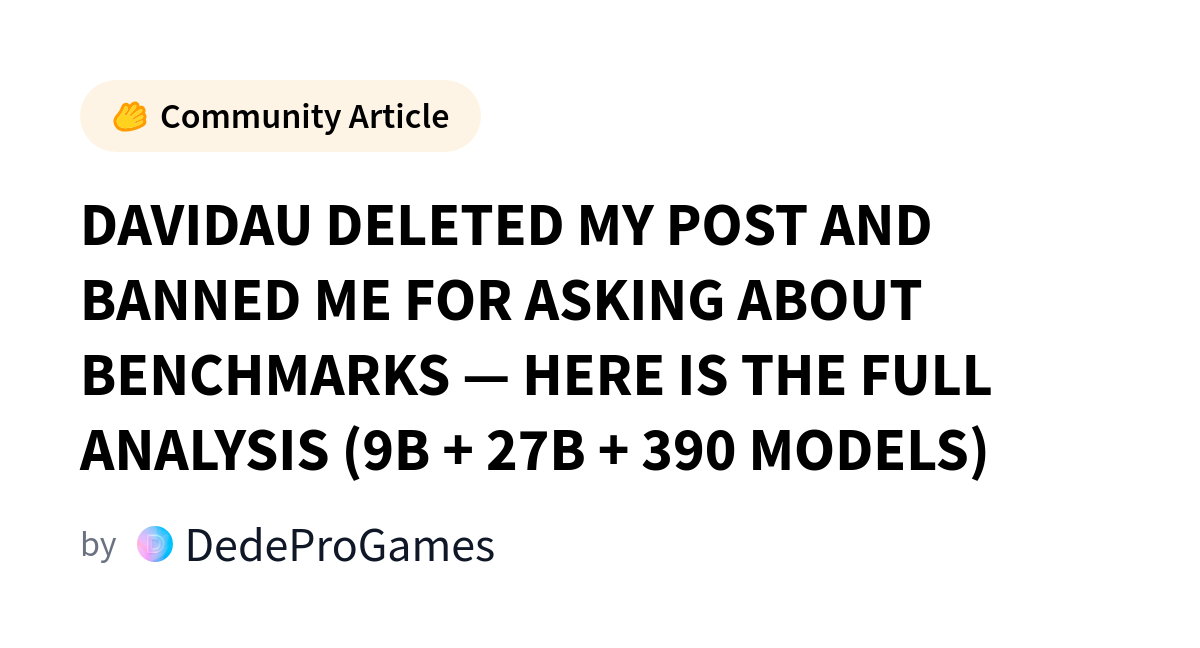 HuggingFace Model Creator Blocks Critics for Asking About Benchmarks