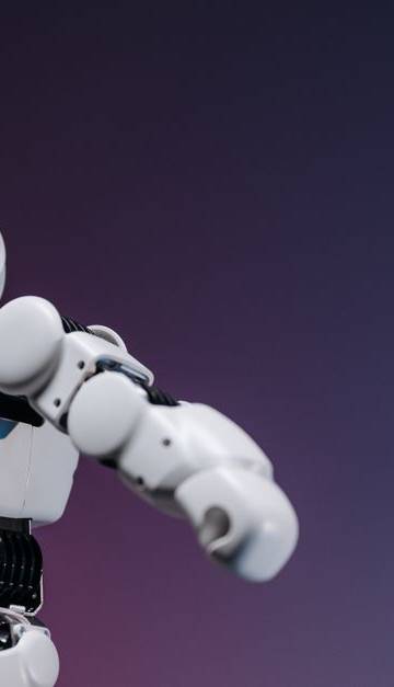 Close-up of a futuristic robotic toy against a gradient background, symbolizing innovation and technology.