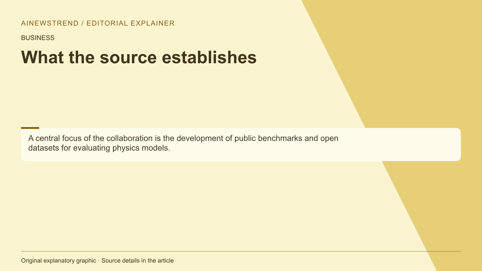 Source facts for Mistral and NVIDIA Partner to Enhance AI-Driven Engineering Workflows: A central focus of the collaboration is the development of public benchmarks and open datasets for evaluating physics models.