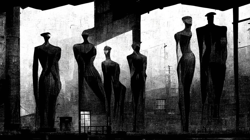 Midjourney: 25 variations of an industrial warehouse