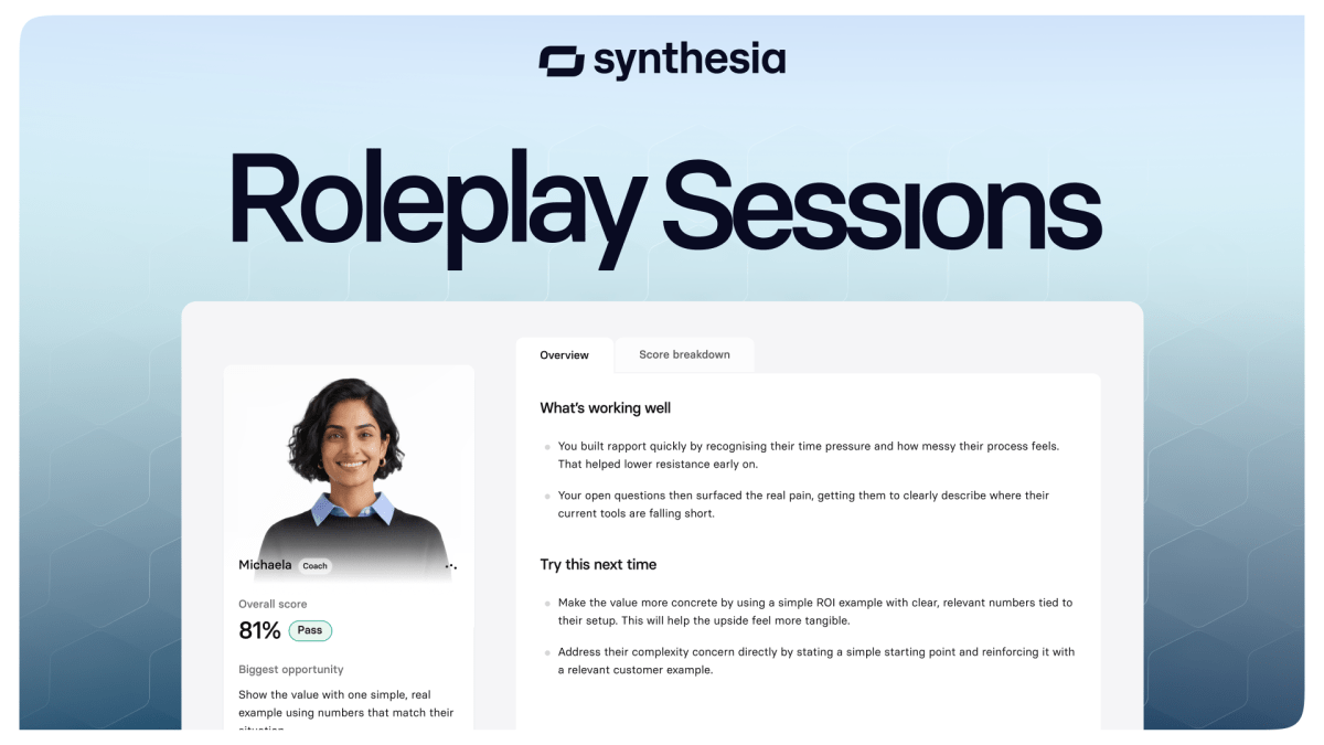 Synthesia Launches AI Roleplay Training for Enterprises