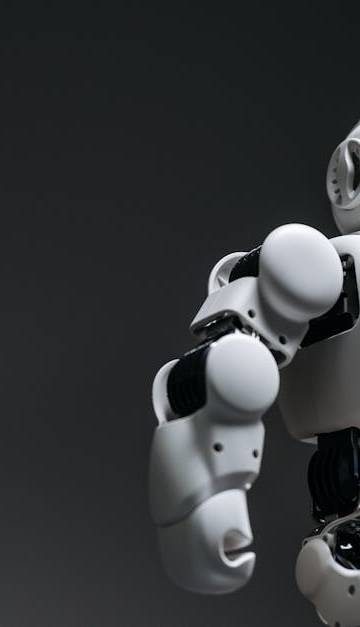 A futuristic robot, captured in a close-up studio shoot, showcasing innovation and design.